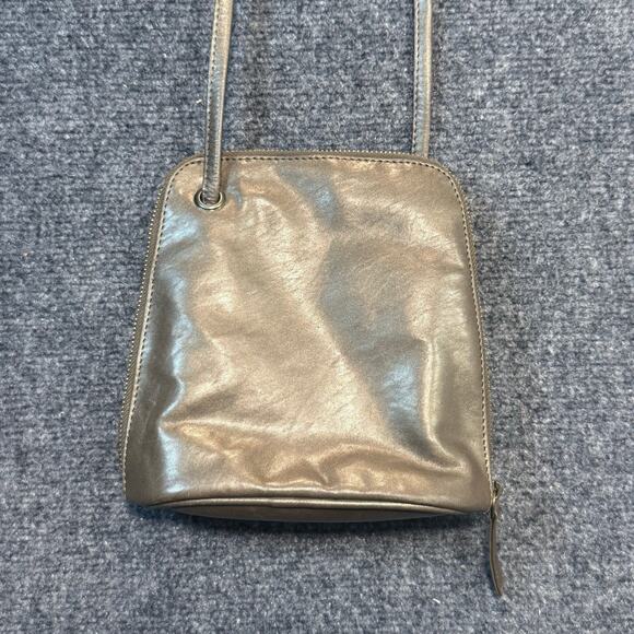 Latico Leathers Handbags - Latico Leathers Full Grain Leather Crossbody Bag Metallic Olive Green Vintage